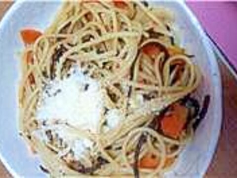 びっくり！子持ち昆布のチーズパスタ♪